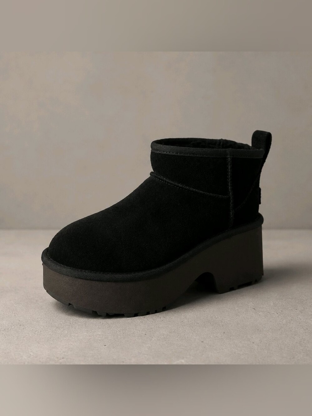 UGG Black Chunky Platform Ankle Bootie